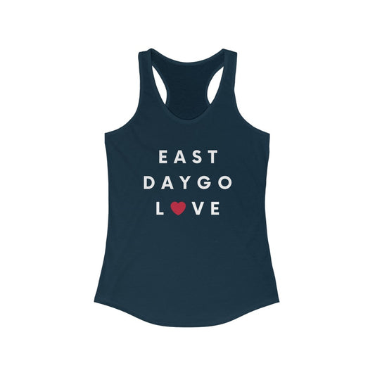 East Daygo Love Women's Racerback Tank Top, San Diego Sleeveless T-Shirt (Multiple Colors Avail)