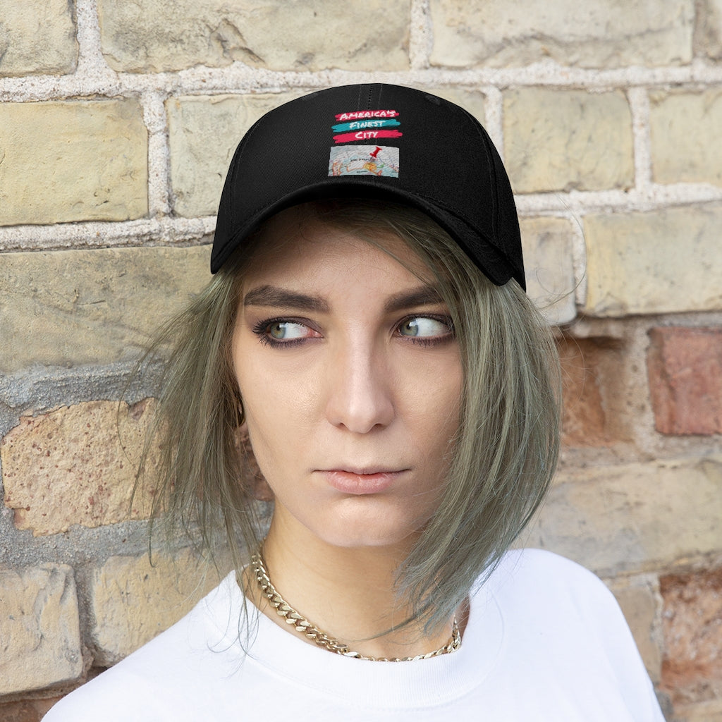 America's Finest City Twill Hat, San Diego Map Cap (Unisex) (Multiple Colors Avail)