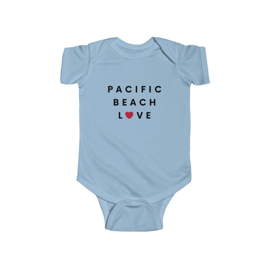 Pacific Beach Love Baby Onesie, San Diego Infant Bodysuit