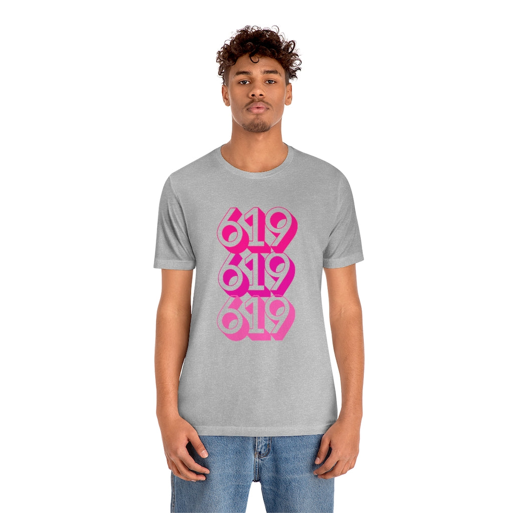 619 Tee | Pink San Diego Area Code T-Shirt
