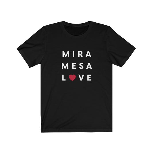 Mira Mesa Love Love T-Shirt, SD Tee (Red Heart) (Unisex)