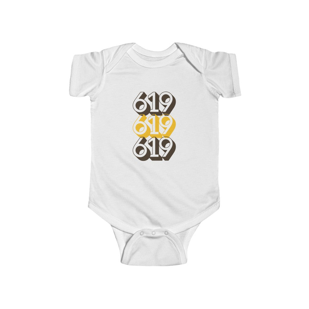619 Baby Onesie, San Diego Brown and Gold Infant Bodysuit