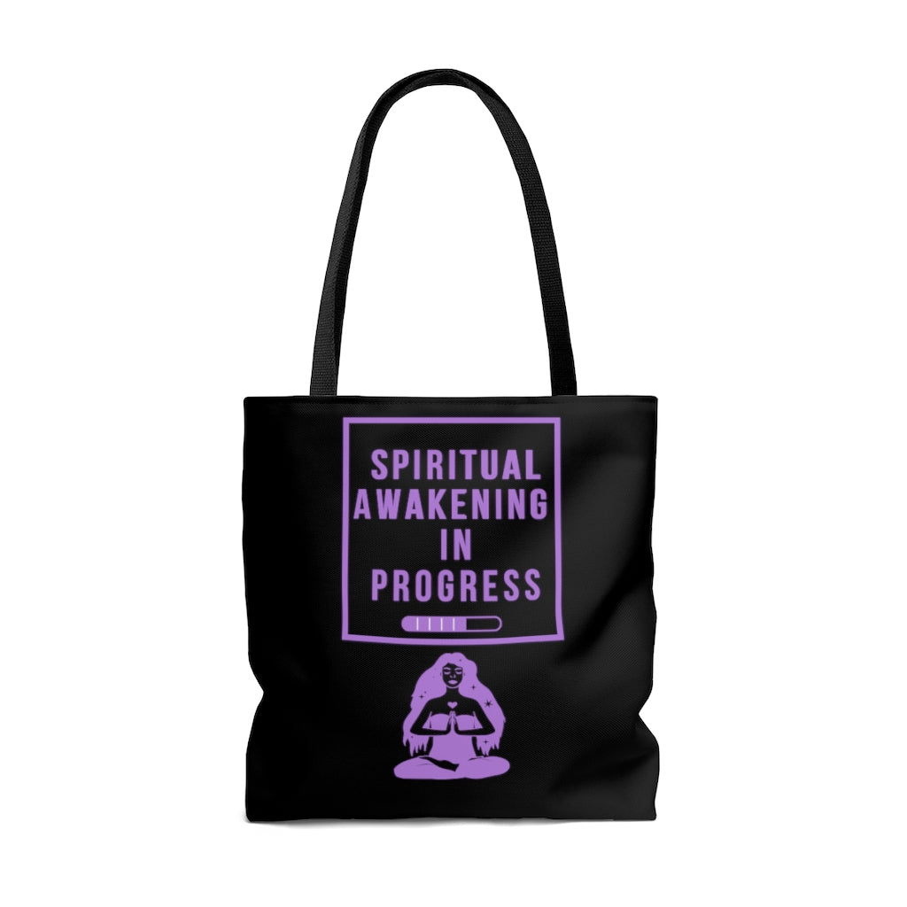 Spiritual Awakening Purple and Black Tote Bag