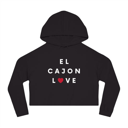 El Cajon Love Cropped Hoodie, Women's Hooded Sweatshirt