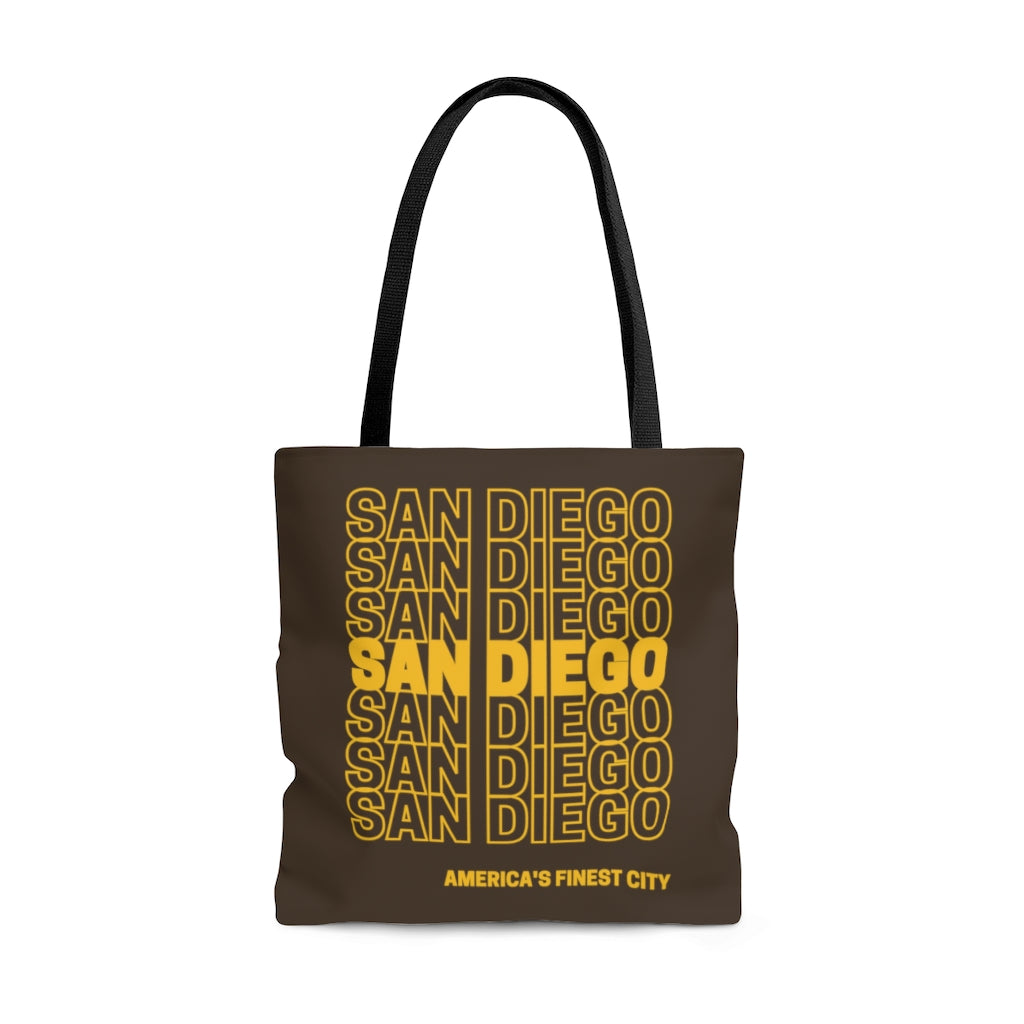 San Diego Brown and Gold Tote Bag