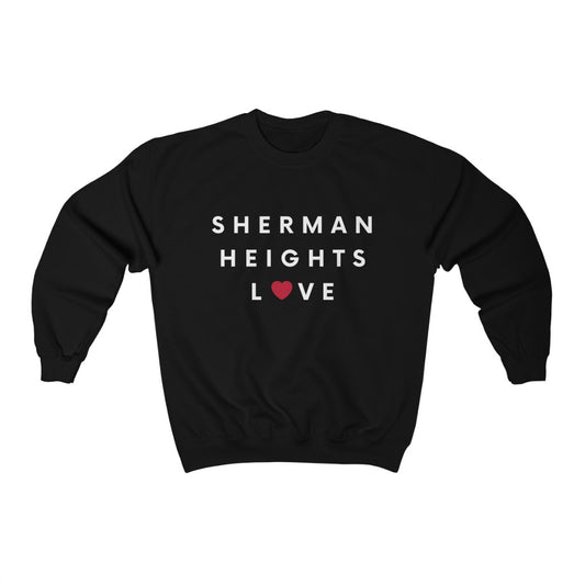 Sherman Heights Love Crewneck Sweatshirt (Red Heart) (Unisex)