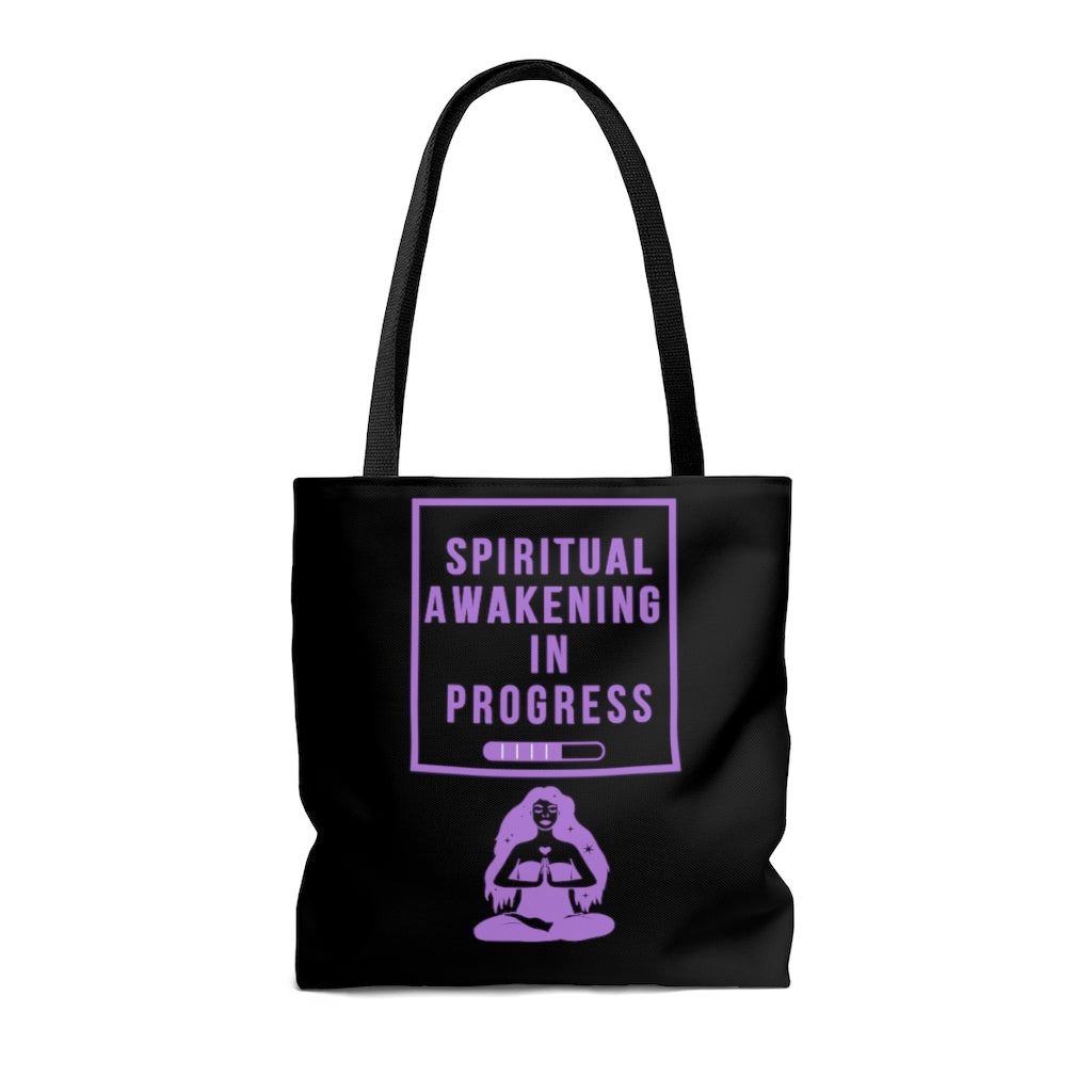 Spiritual Awakening Purple and Black Tote Bag