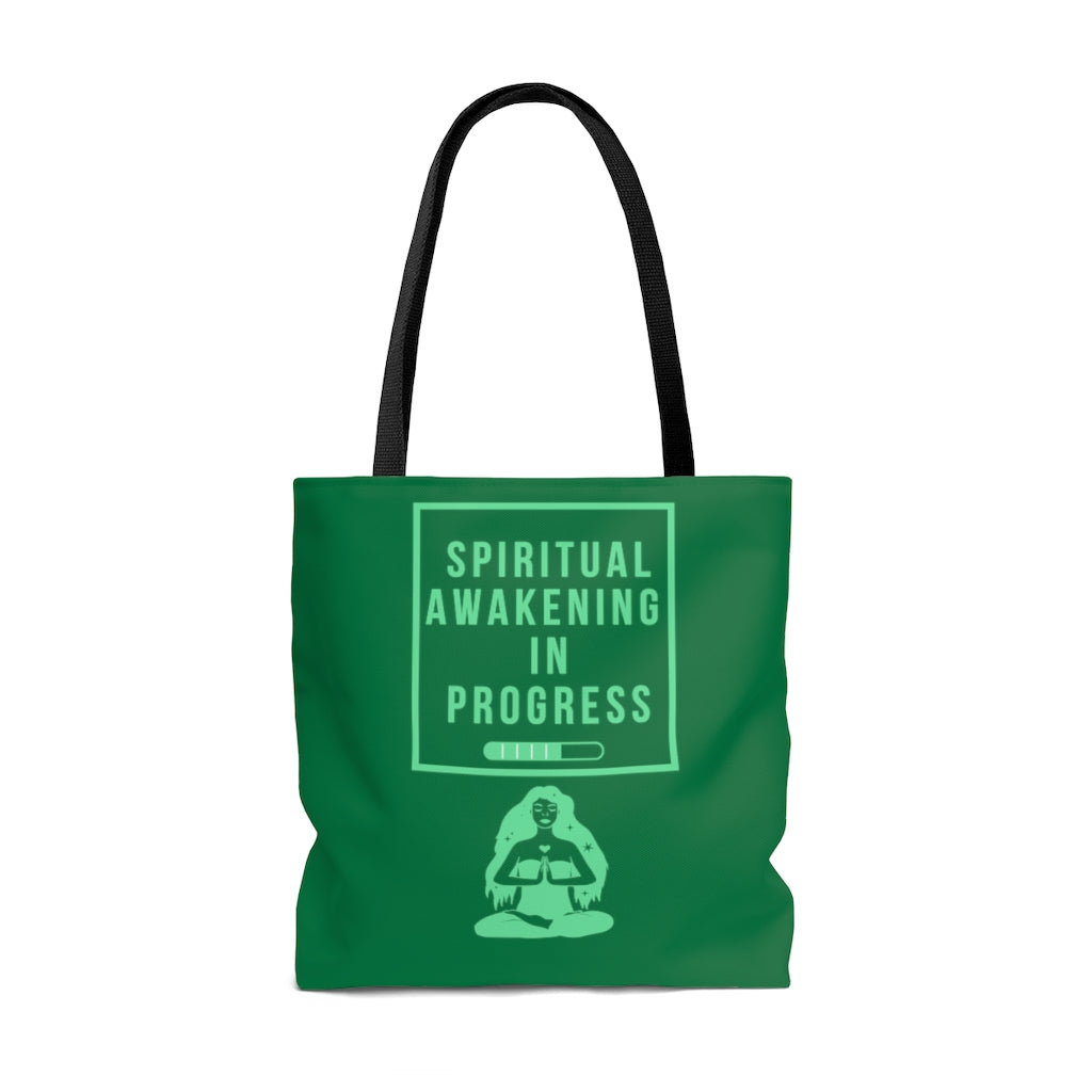 Spiritual Awakening Green Tote Bag