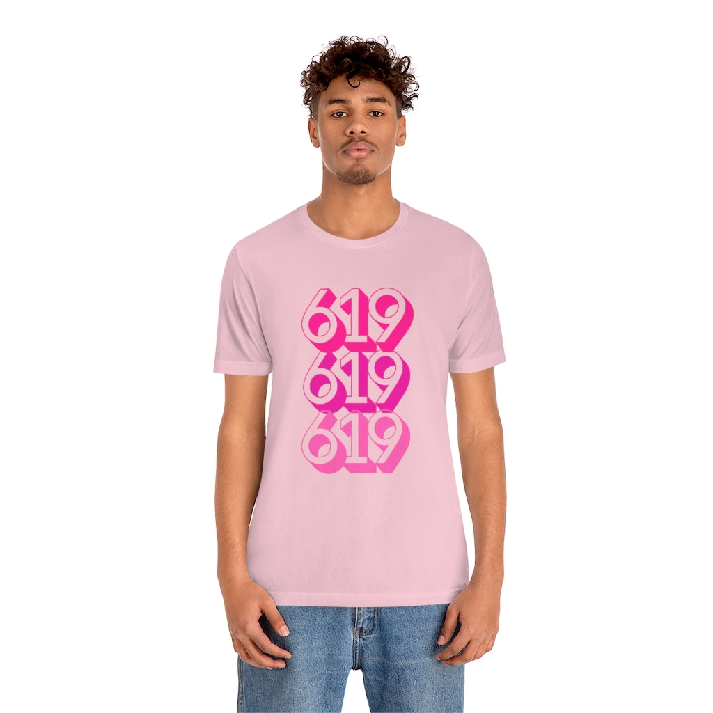 619 Tee | Pink San Diego Area Code T-Shirt