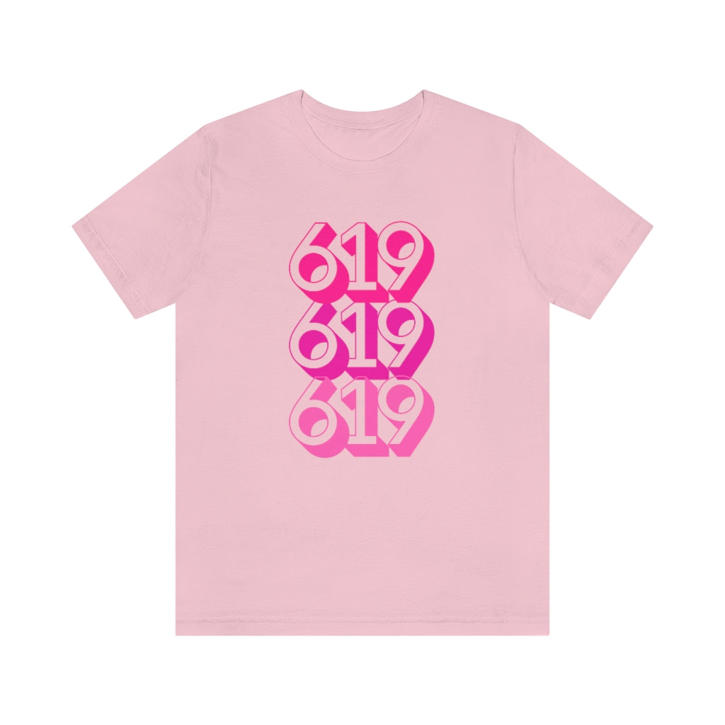 619 Tee | Pink San Diego Area Code T-Shirt