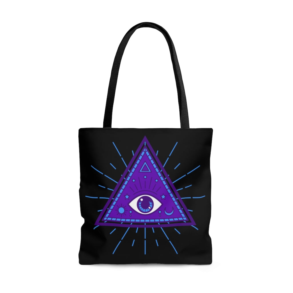 Third Eye Purple and Black Tote Bag