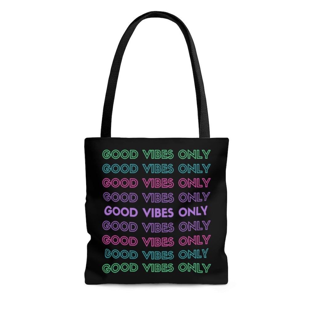 Good Vibes Only Black Tote Bag