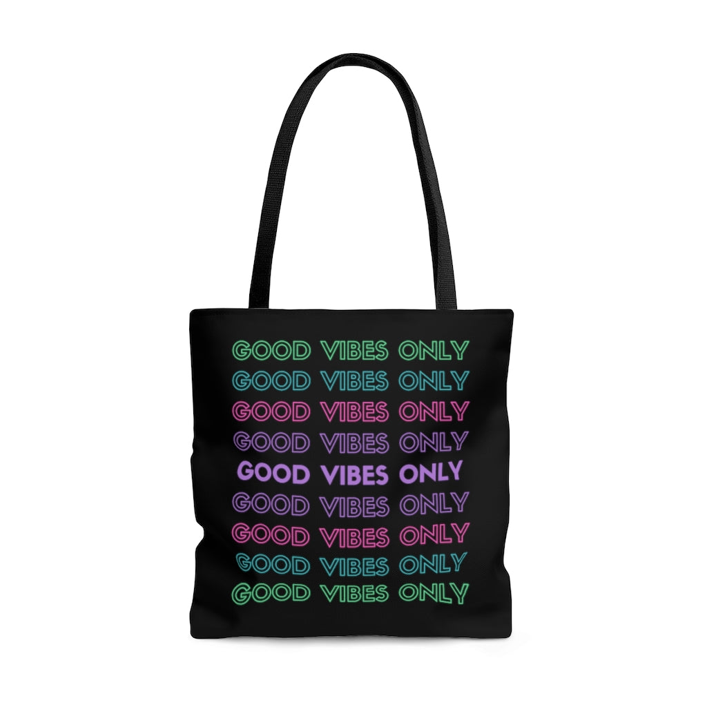 Good Vibes Only Black Tote Bag