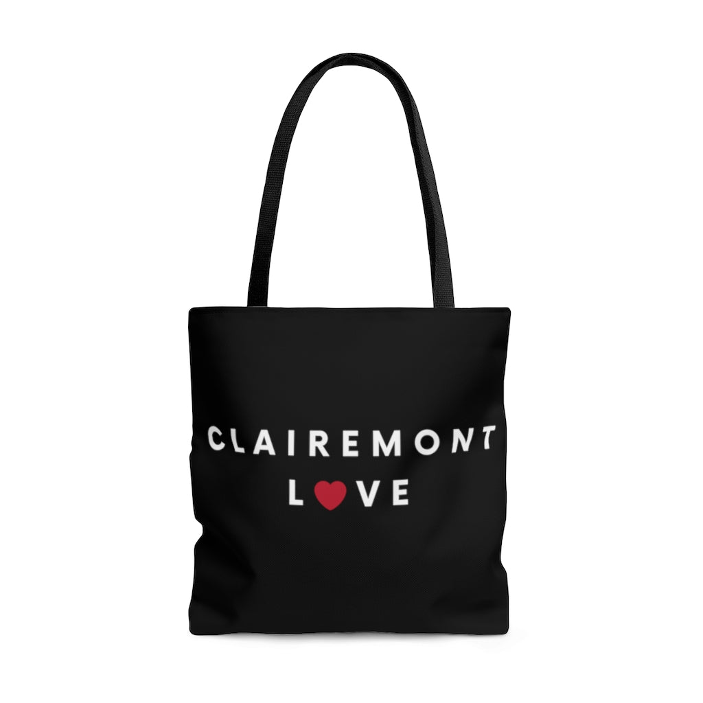 Clairemont Love Black Tote, San Diego Neighborhood Beach Bag
