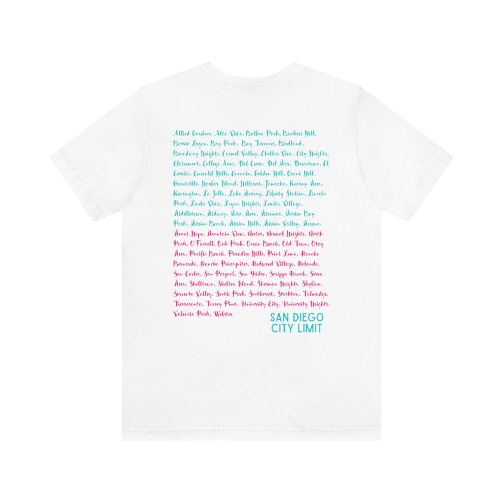 San Diego Neighborhoods Tee | SD Areas T-shirt (Pink)