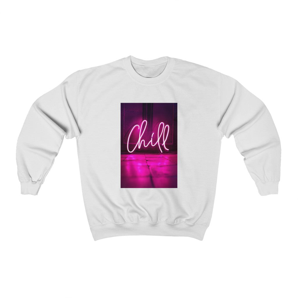 Chill Sweatshirt | Pink Neon Sign Sweater
