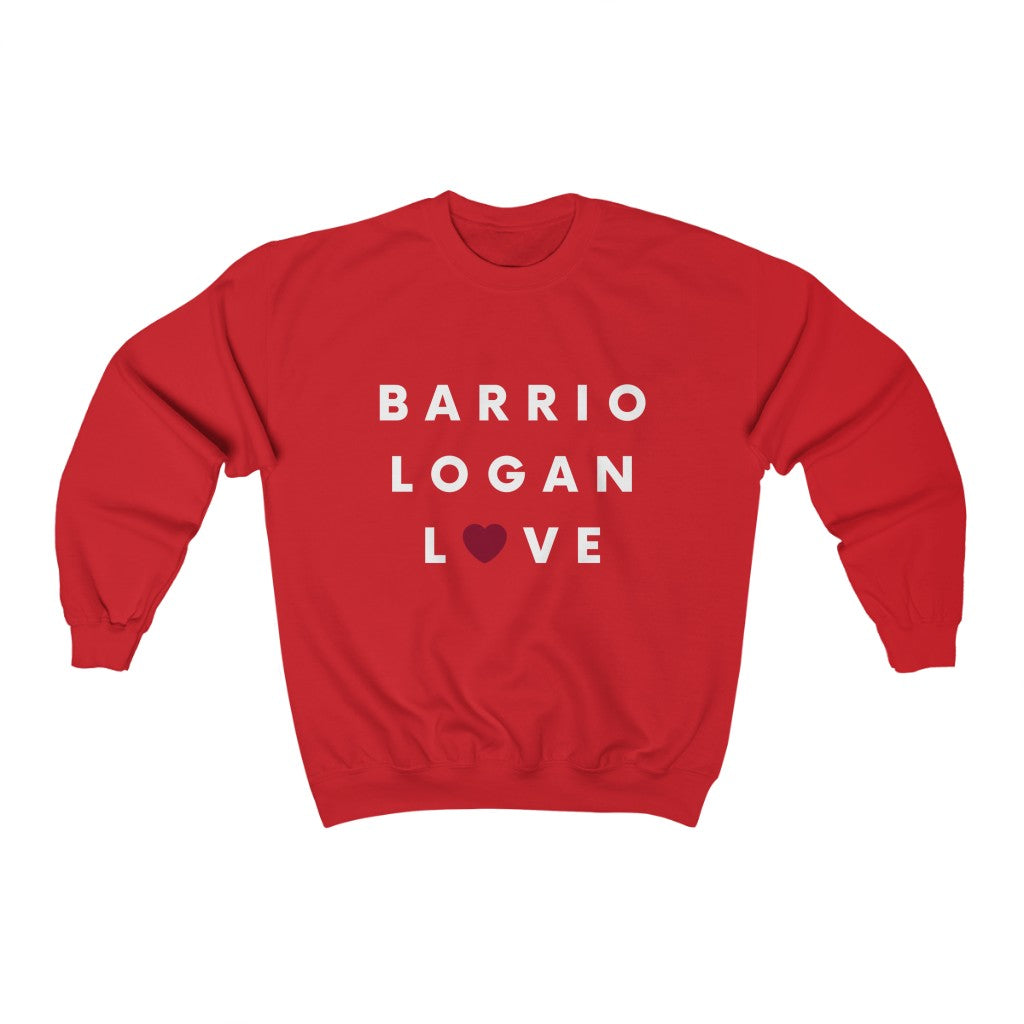 Barrio Logan Love Crewneck Sweatshirt (Red Heart) (Unisex)