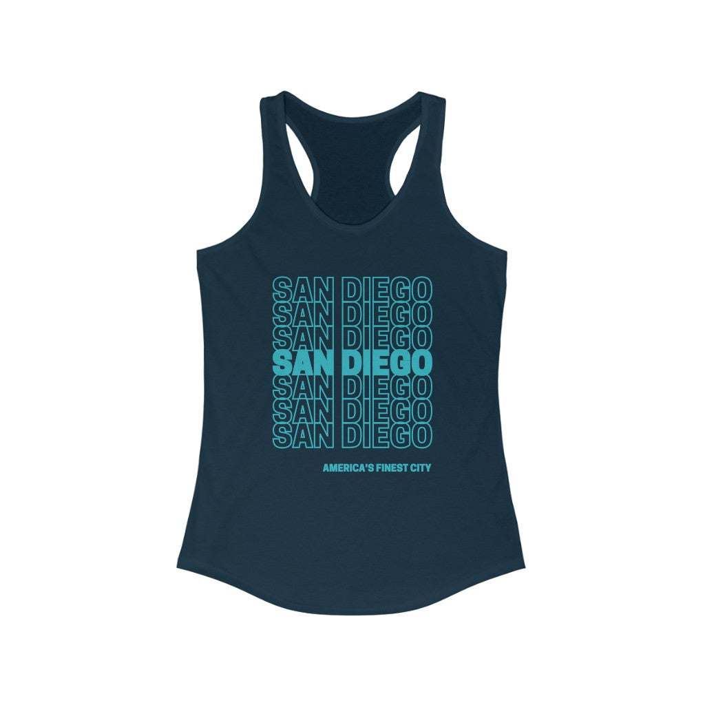 San Diego "Thank You" Women's Racerback Tank-Top (Teal)