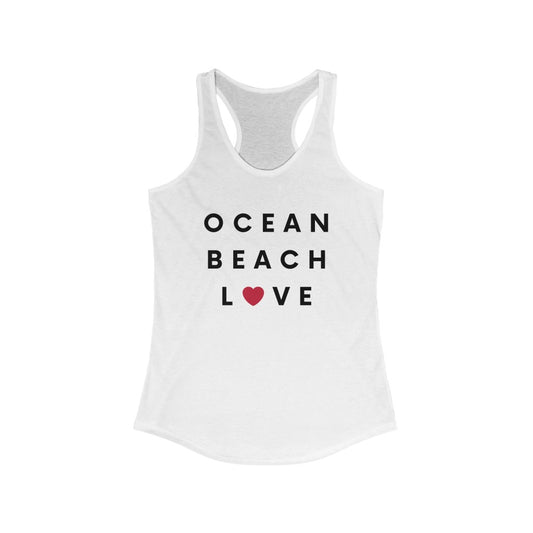 Ocean Beach Love Women's Racerback Tank Top, SD Sleeveless Shirt