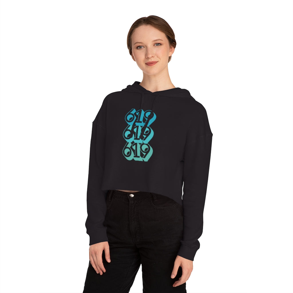 619 Cropped Women's Hoodie | San Diego Teal Sweatshirt