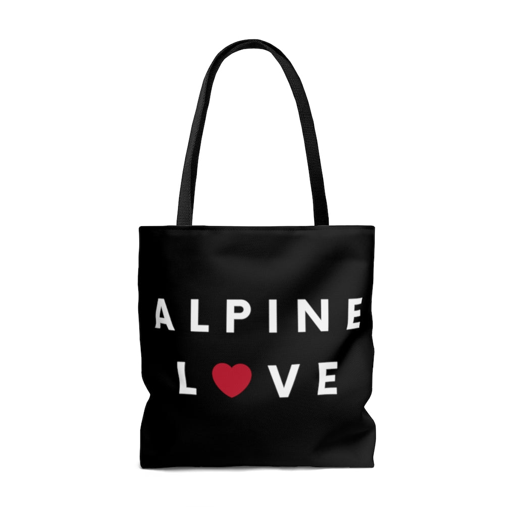 Alpine Love Black Tote Bag, SD Beach Bag, Shopping Bag