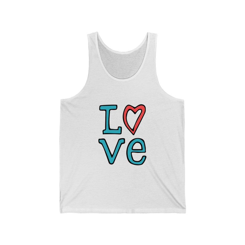 LOVE Tank-Top (Teal and Red)
