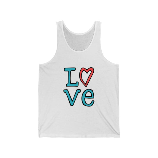 LOVE Tank-Top (Teal and Red)