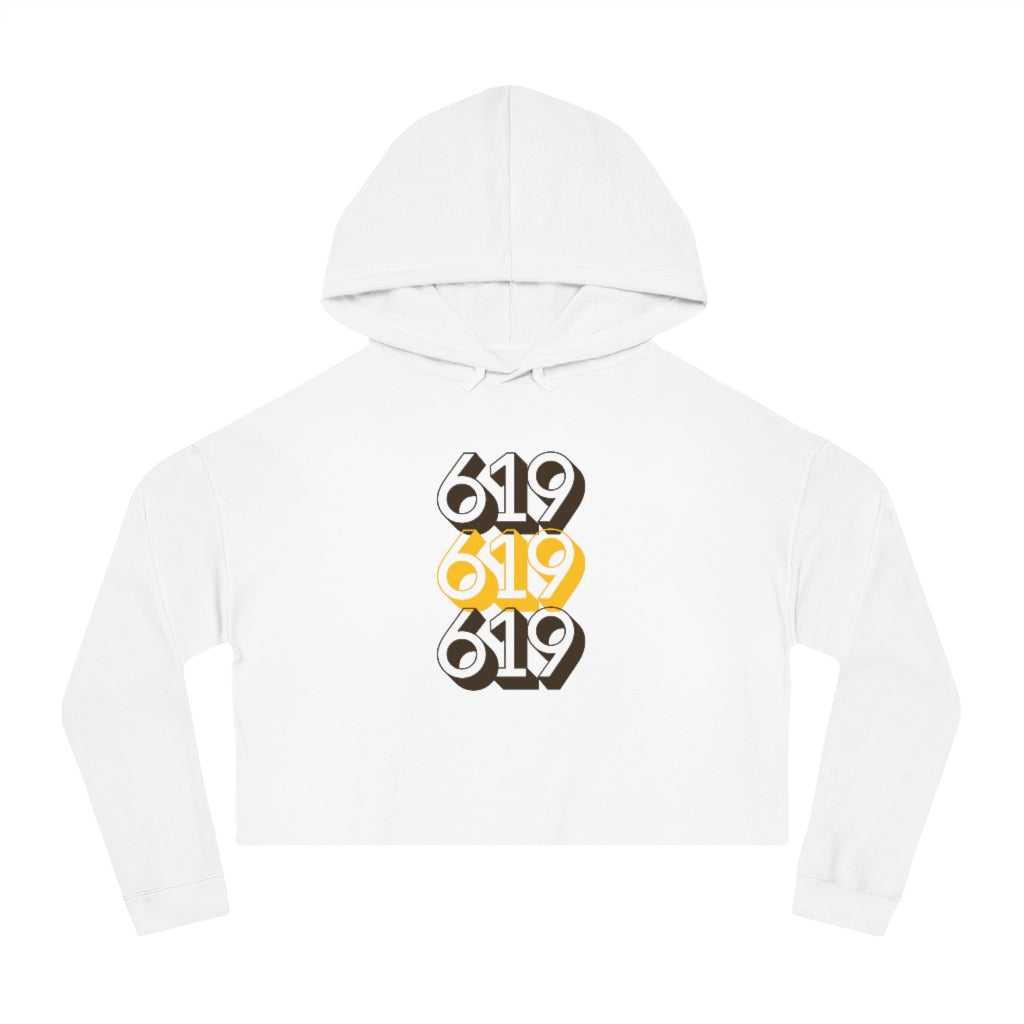 619 Cropped Women's Hoodie | San Diego Brown and Gold Sweatshirt
