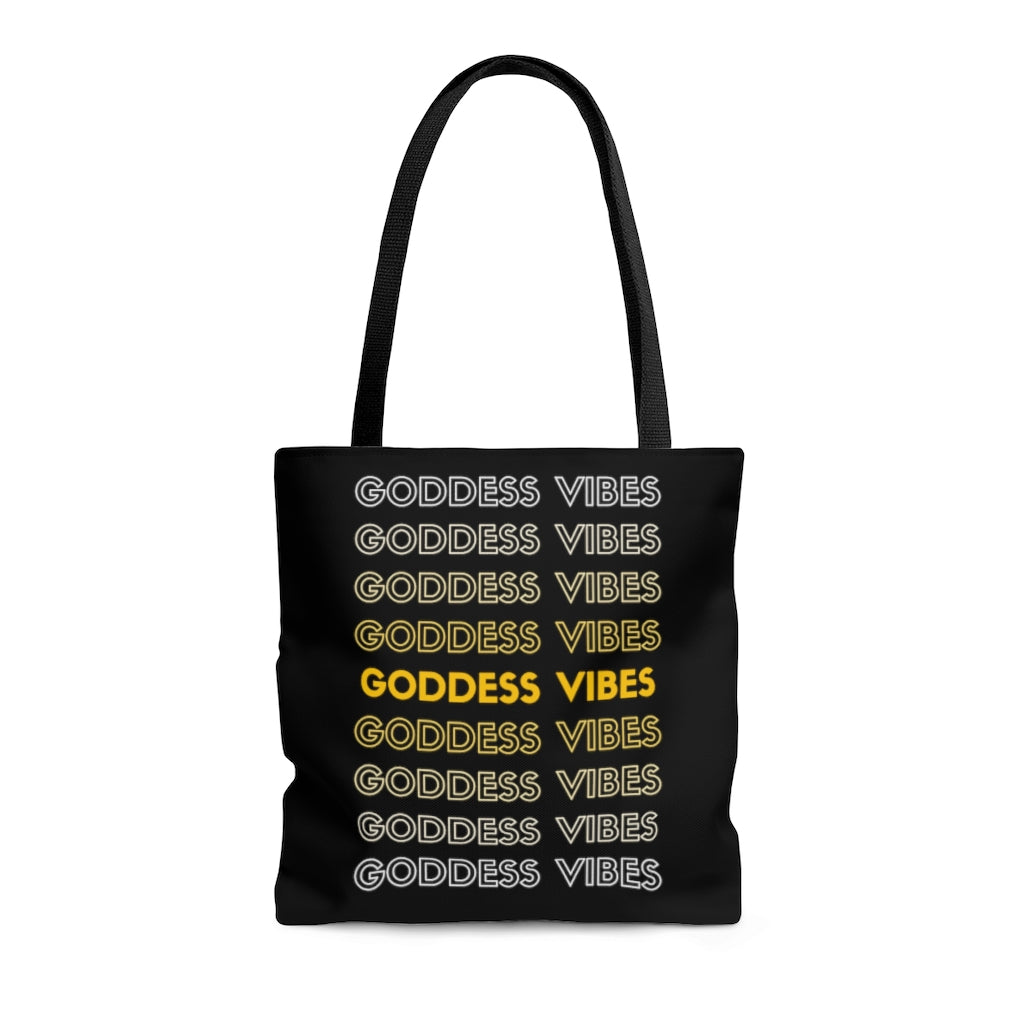 Goddess Vibes Gold and Black Tote Bag