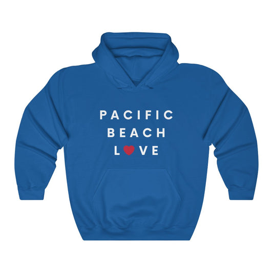 Pacific Beach Love Hoodie, San Diego Love Hooded Sweatshirt (Unisex) (Multiple Colors Avail)