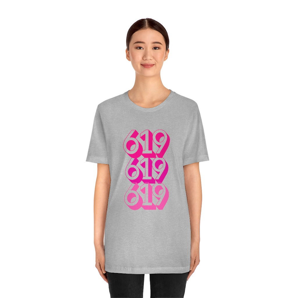 619 Tee | Pink San Diego Area Code T-Shirt