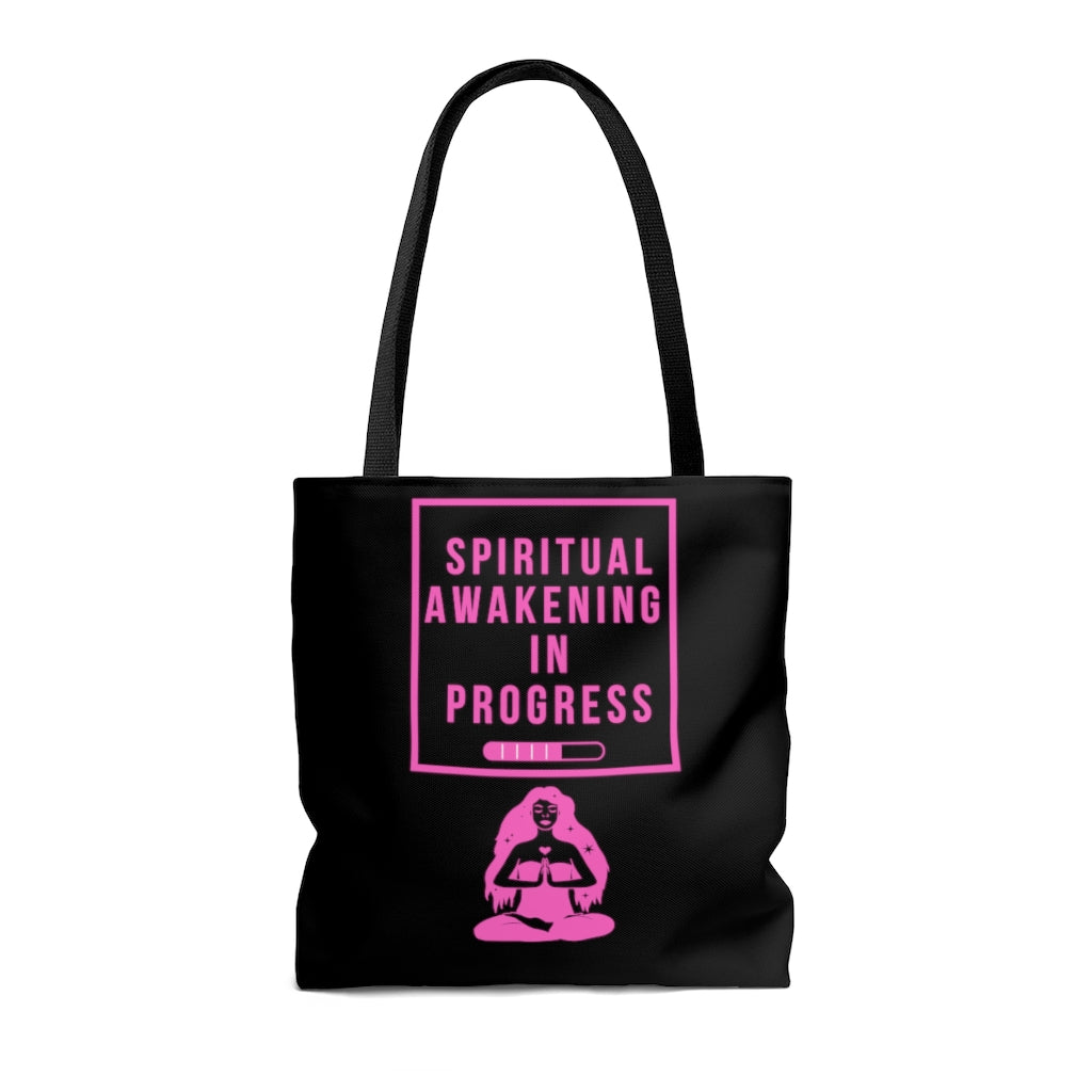 Spiritual Awakening Pink and Black Tote Bag