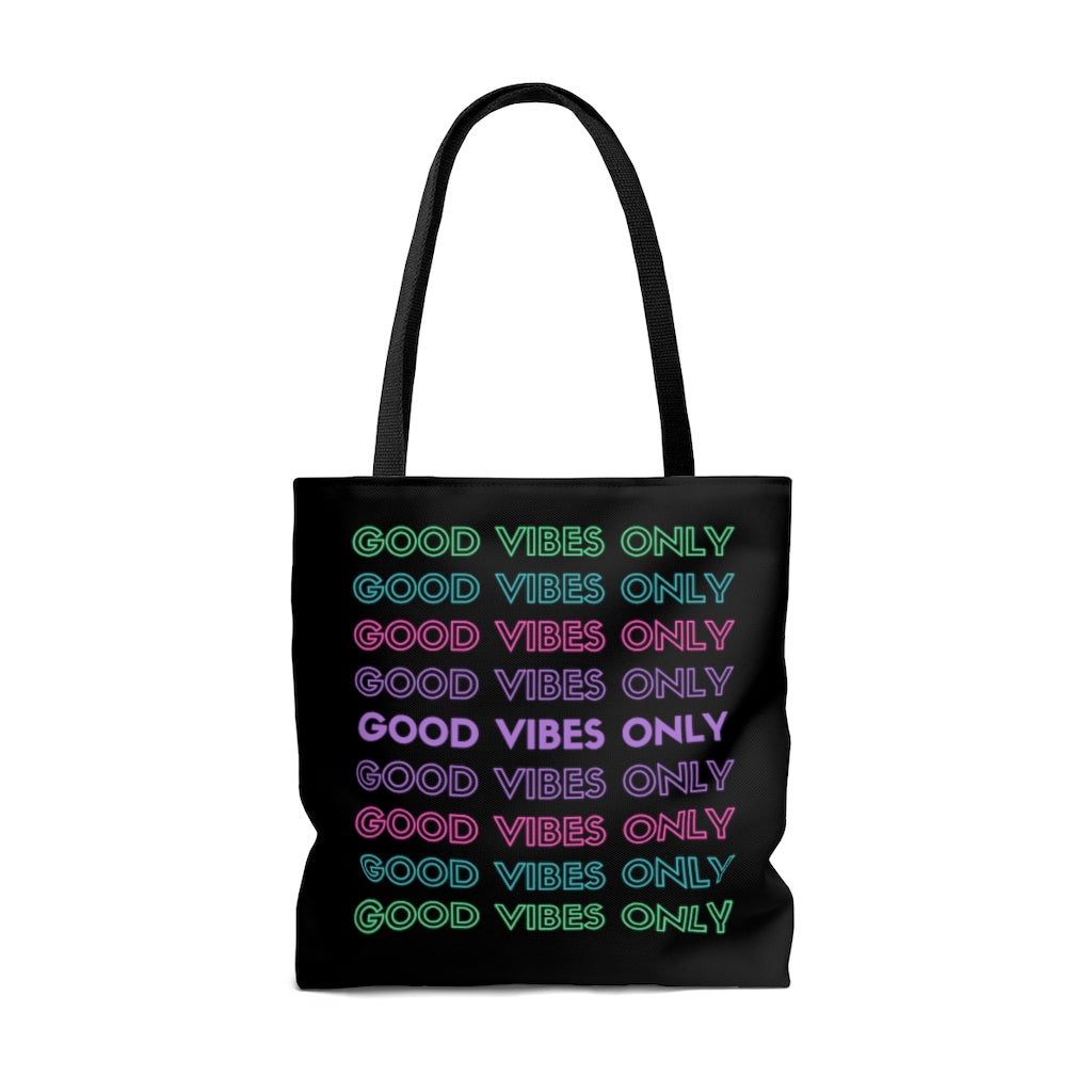 Good Vibes Only Black Tote Bag