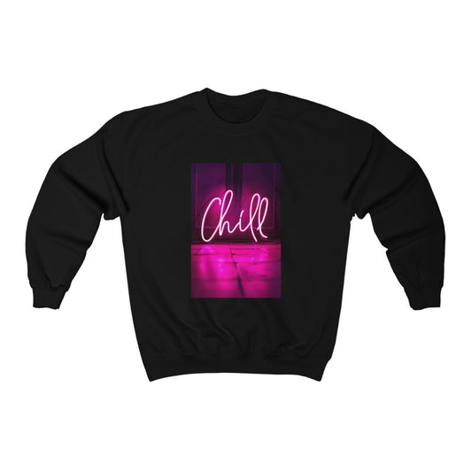 Chill Sweatshirt | Pink Neon Sign Sweater