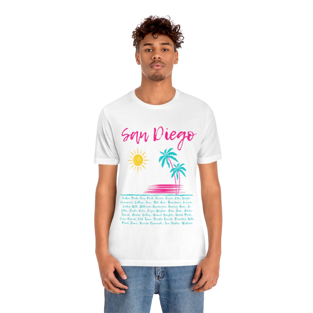 San Diego Neighborhoods Tee | SD Areas T-shirt (Pink)