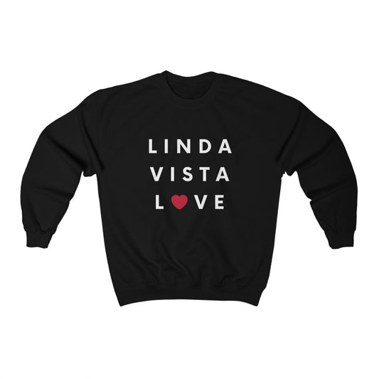 Linda Vista Love Crewneck Sweatshirt (Red Heart) (Unisex)