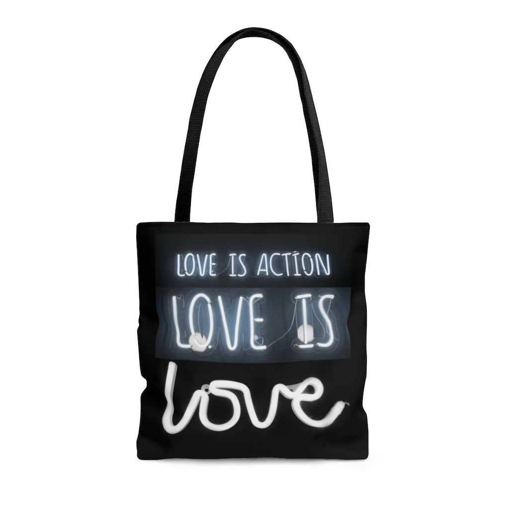 Love Is Neon Sign Tote Bag