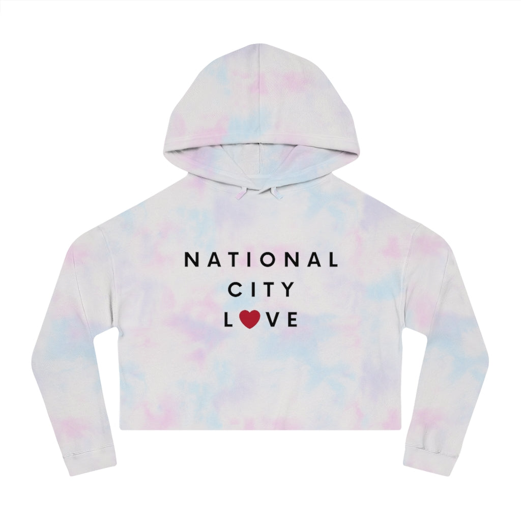 National City Love Cropped Hoodie, Women's Hooded Sweatshirt
