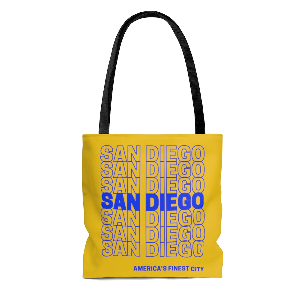 San Diego Blue & Yellow Tote Bag, America's Finest City Beach Bag