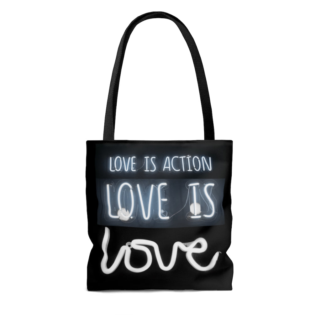 Love Is Neon Sign Tote Bag