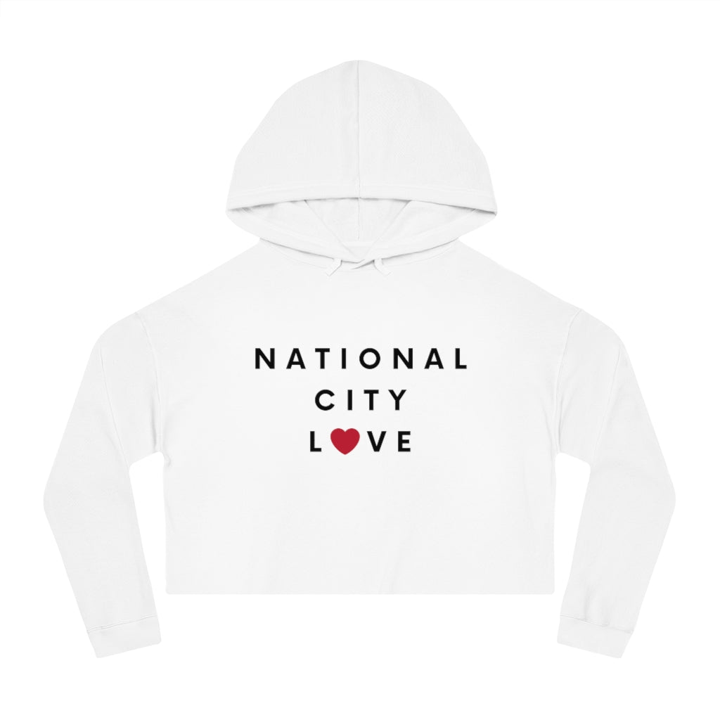 National City Love Cropped Hoodie, Women's Hooded Sweatshirt