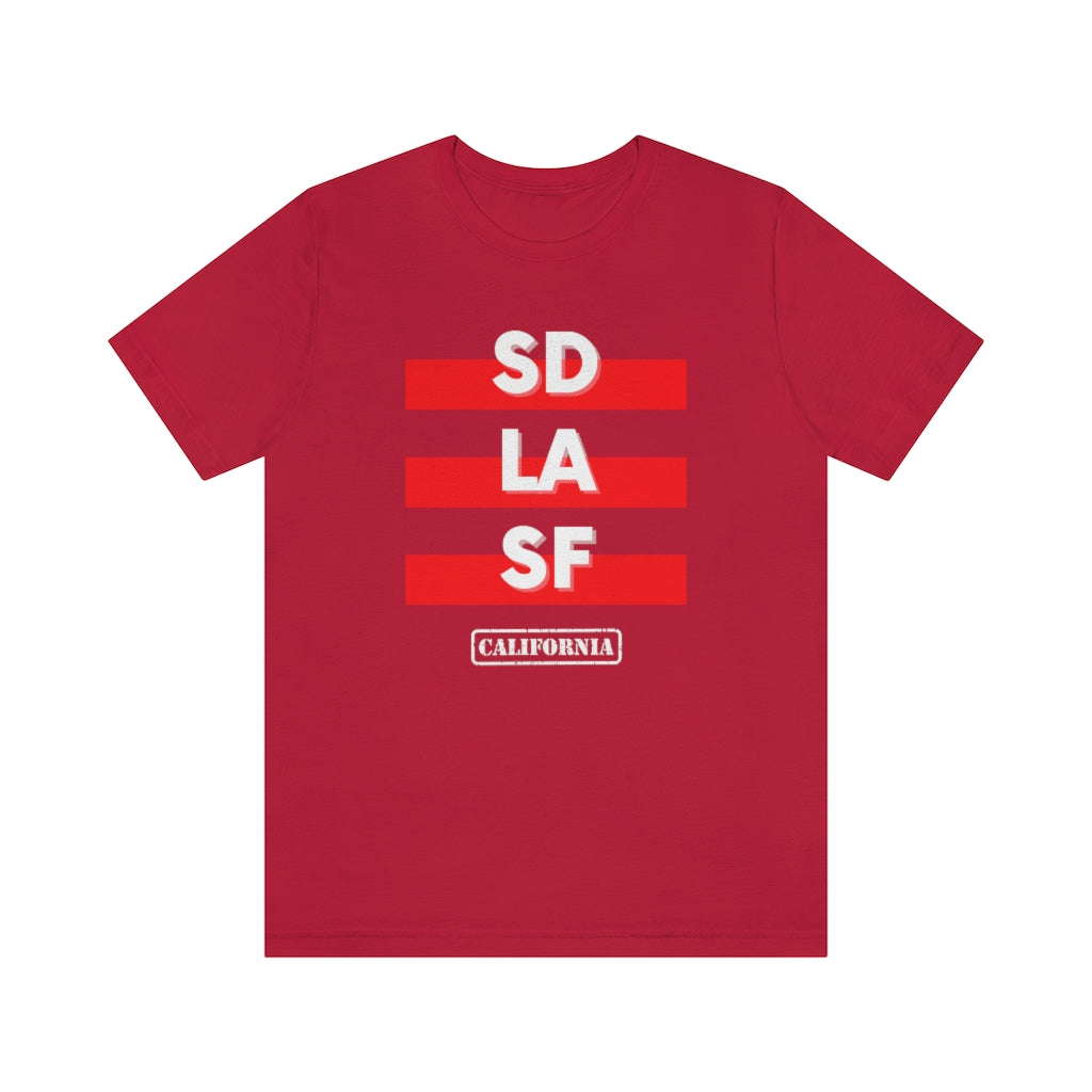 SD LA SF California Tee (Red)