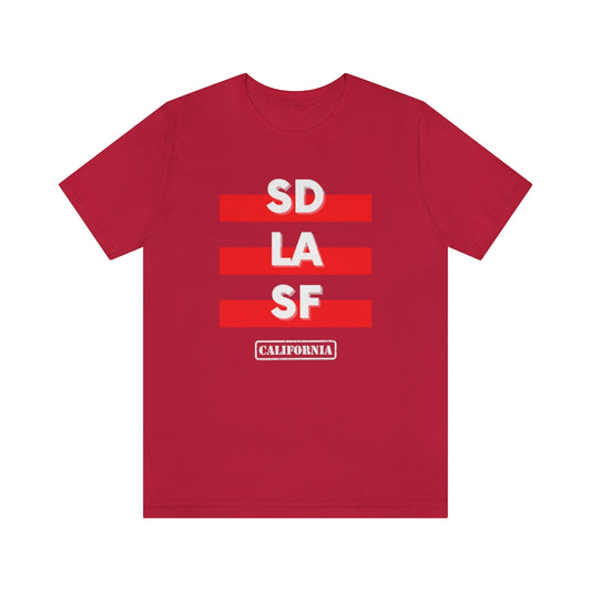 SD LA SF California Tee (Red)
