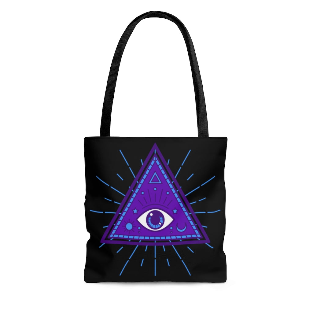 Third Eye Purple and Black Tote Bag