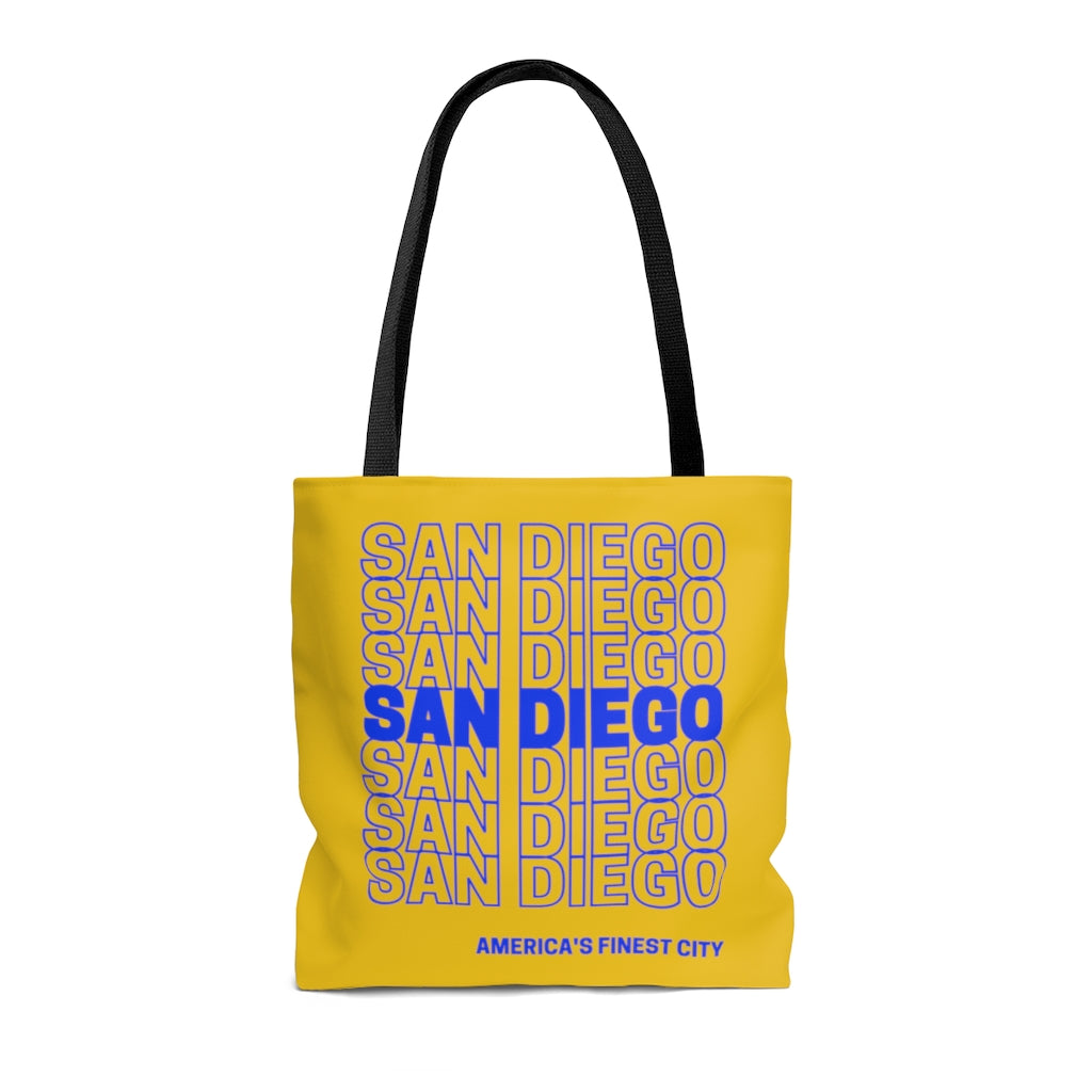 San Diego Blue & Yellow Tote Bag, America's Finest City Beach Bag