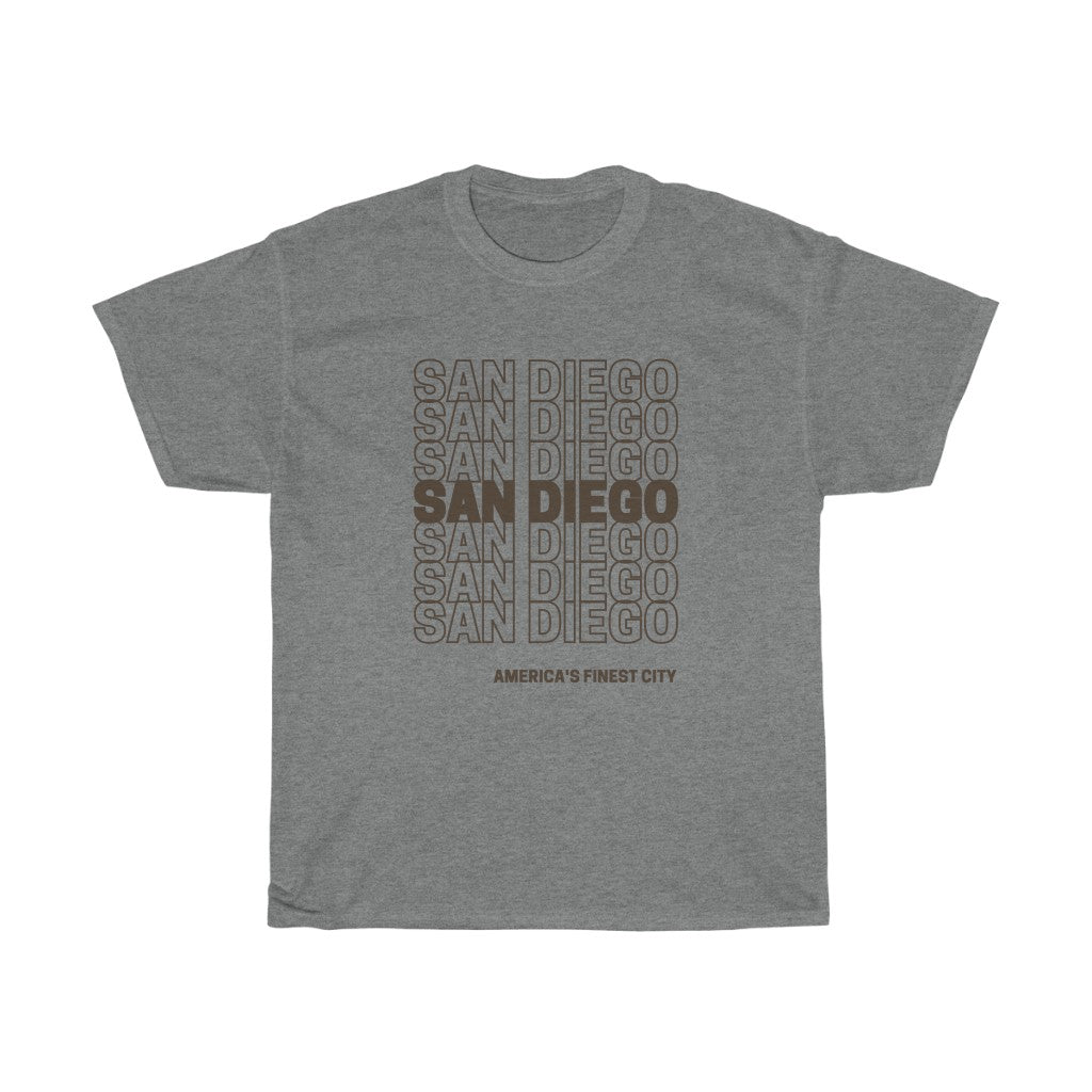 San Diego Gold and  Brown Tee, SD Heavy Cotton Unisex T-shirt