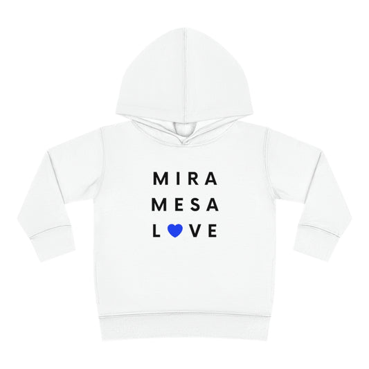 Mira Mesa Love Toddler Hoodie, Kid's Pullover Fleece Hooded Sweater (Blue Heart)