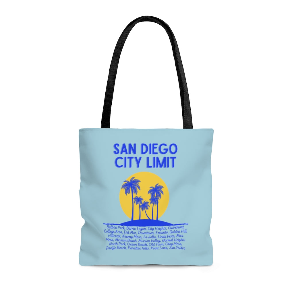 San Diego City Limit Royal Tote Bag | SD Areas (Royal Blue)