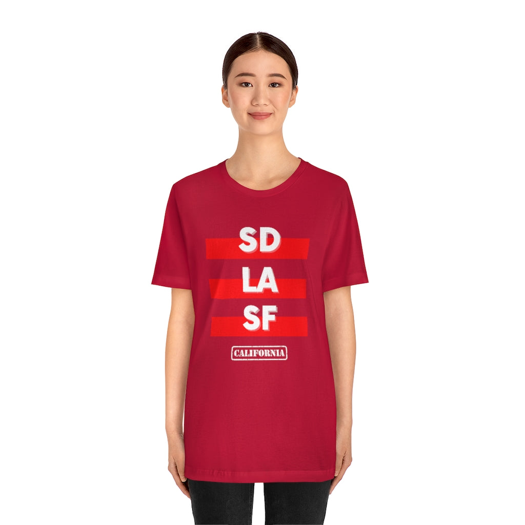 SD LA SF California Tee (Red)