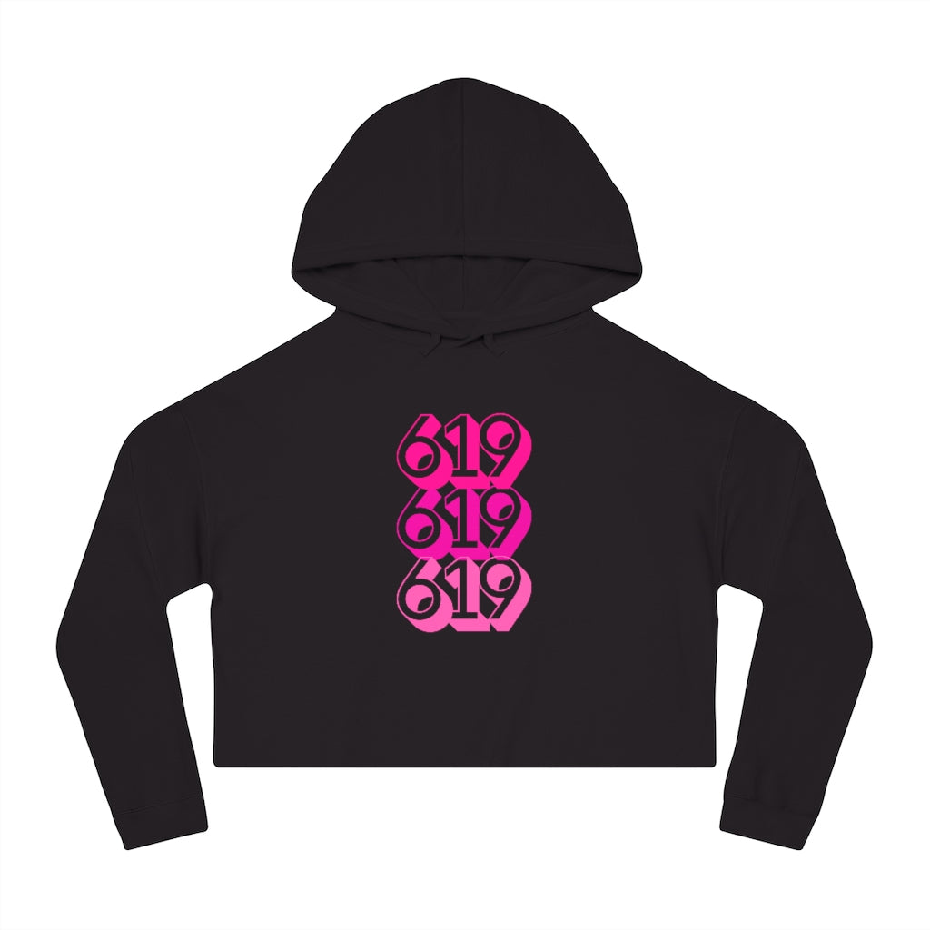 619 Cropped Women's Hoodie | San Diego Pink Sweatshirt